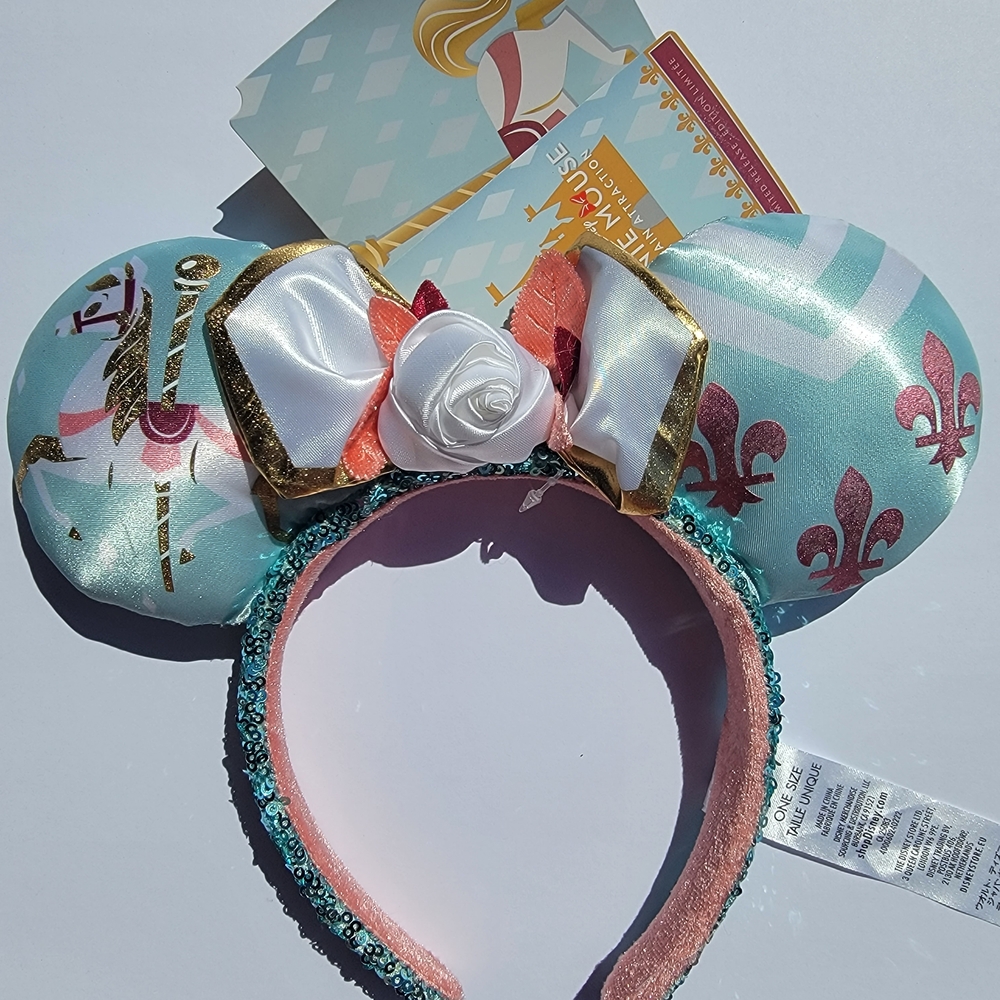 Disney Teal and Gold Minnie Mouse Ears